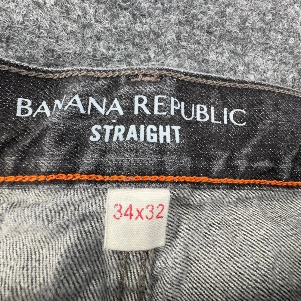 Banana Republic Mens Straight Leg Jeans 34x32 Faded Black 100% Cotton Denim